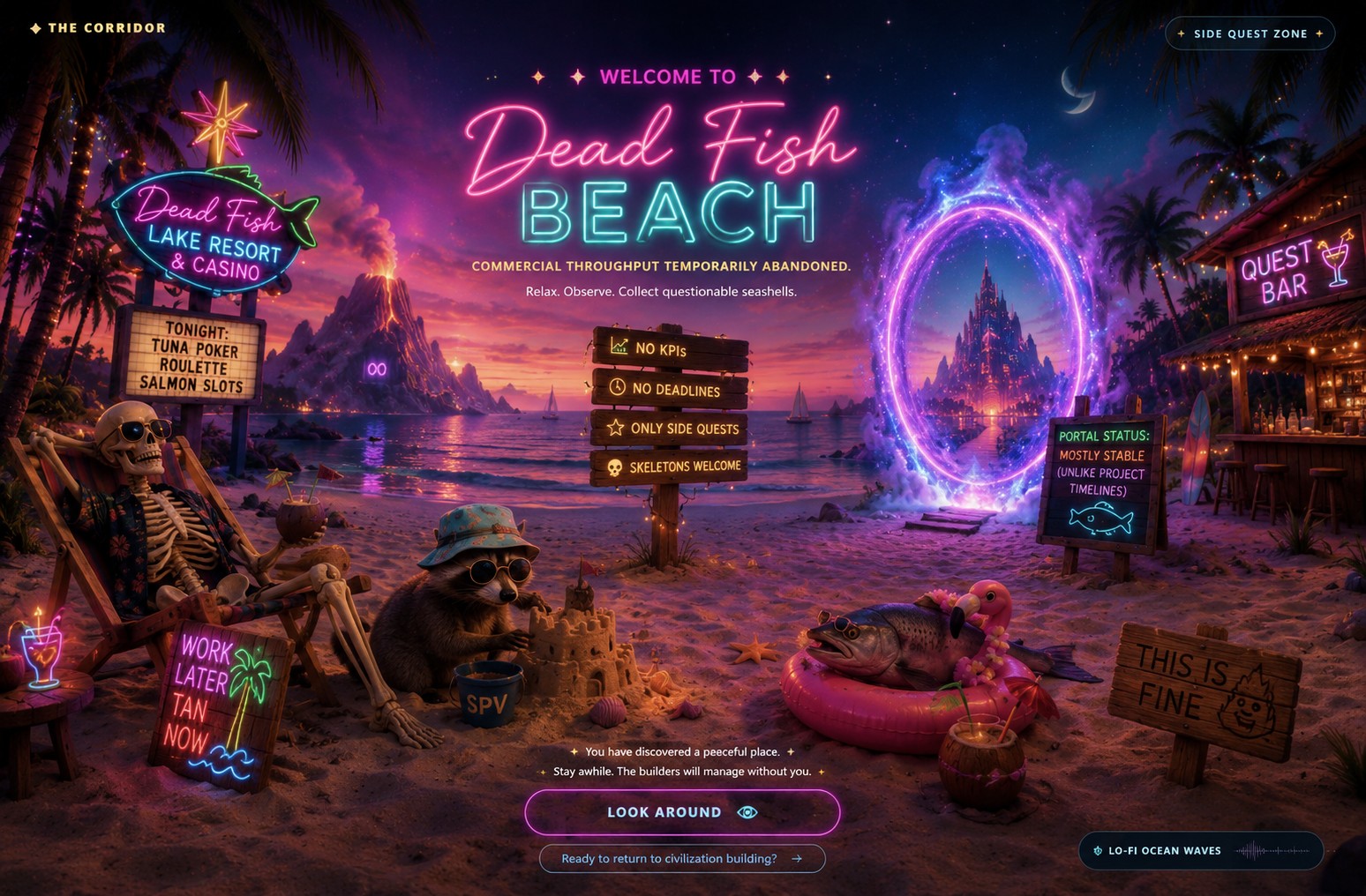 Dead Fish Beach side quest landing